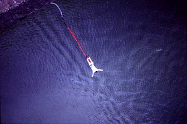 Flying off Rio Dulce Bridge - Bungee - Maya Expeditions