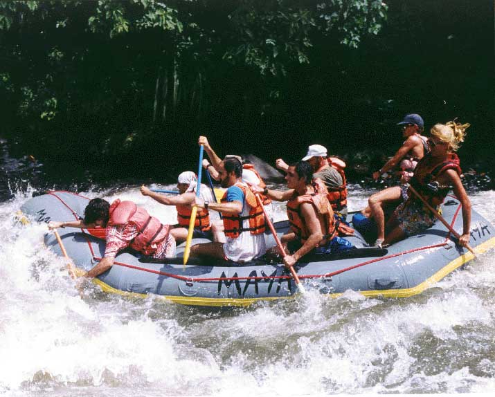 Tammy with Kiwi as Trainee on Naranjo River - Maya Expeditions