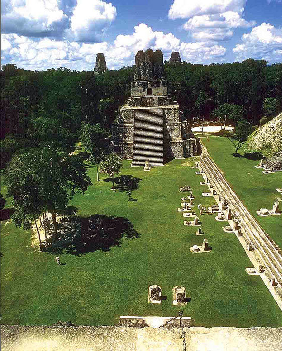 Overview  Main Plaza Tikal Archaeological Site -photo by Bill Bogusky - Maya Expeditions