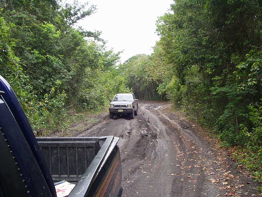 4-wheel drive road to San Bartolo and Xultun - photo by Les Mahoney - Copper Canyon Adventures - San Bartolo Murals - Maya Expeditions