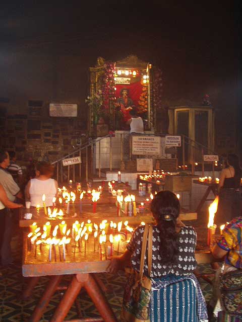 Maximon at San Andres Istapa - photo by Les Mahoney - Ceremonies Maya Expeditions