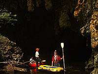 Candelaria Cave - Local guide with Roberto at Entrance to Cave - Maya Expeditions