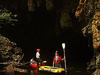 Candelaria Cave - Local guide with Roberto at Entrance to Cave - Maya Expeditions