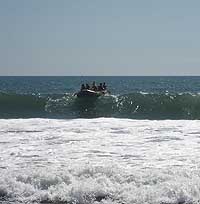 Ocean Raft on the Pacific Coast of Guatemala