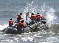 Ocean Raft on the Pacific Coast of Guatemala