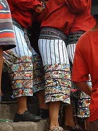 Emboidered  dress of the Tz'utujil Maya of Santiago Atitlan Easter Procession Semana Santa - Ceremonies - Maya Expeditions