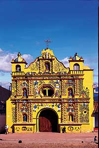 Church at San Andres Xecul in Huehuetanango photo by INGUAT - Ceremonies - Maya Expeditions