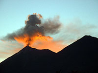 Volcano Fuego - sunset - Maya Expeditions !